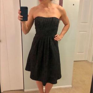 WHBM Black Lace Strapless Dress